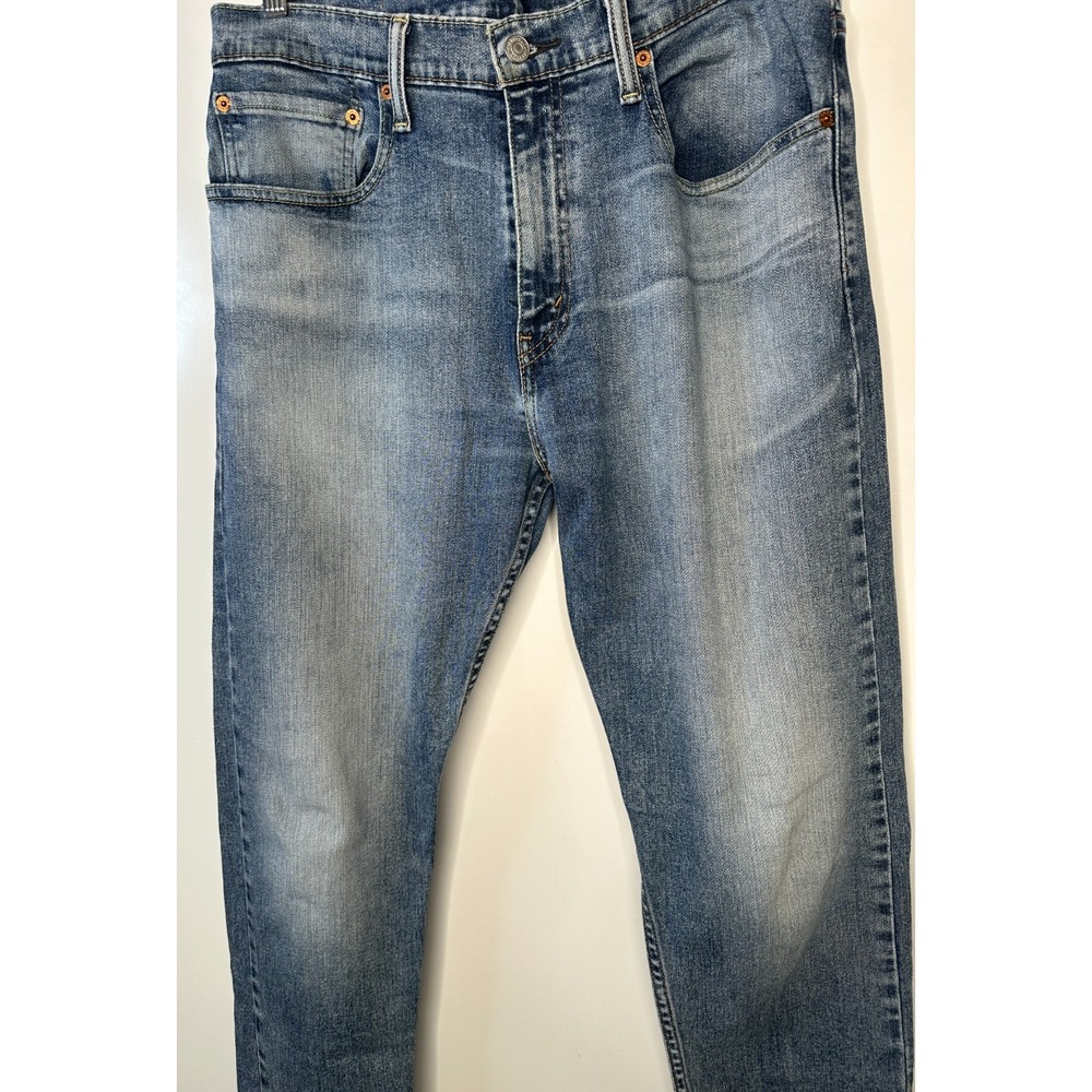 Levi's 512 Slim Taper Fit Jeans Mens 34x34 Blue Medium Wash Stretch Denim - Picture 3 of 14
